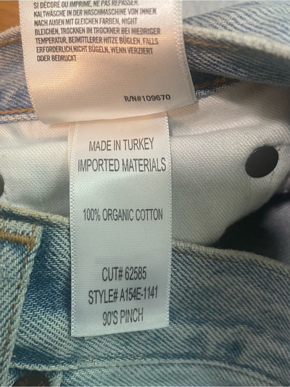 Agolde 90's Pinch Waist High Rise Straight Jeans in Imitate Wash 26 - Picture 6 of 7